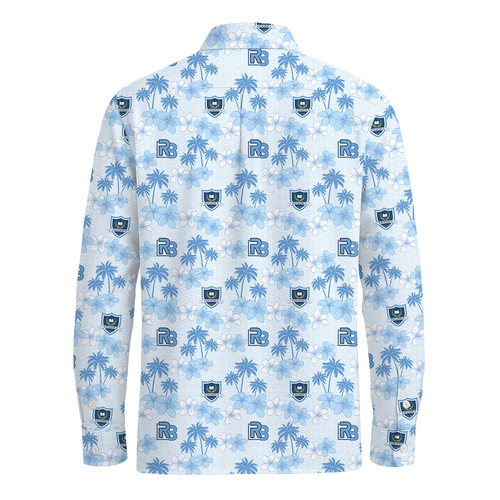 Custom Logo Long Sleeve Aloha Shirt With Pocket