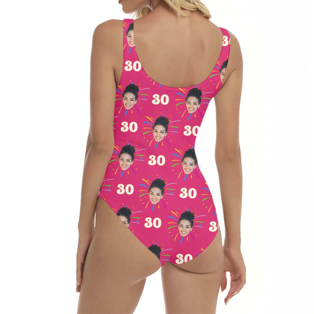 Custom Face And Color Birthday Swimsuit One Piece