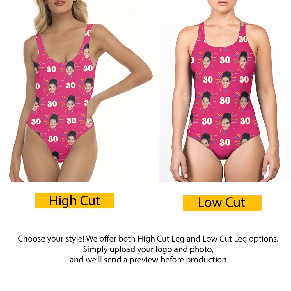 Custom Face And Color Birthday Swimsuit One Piece
