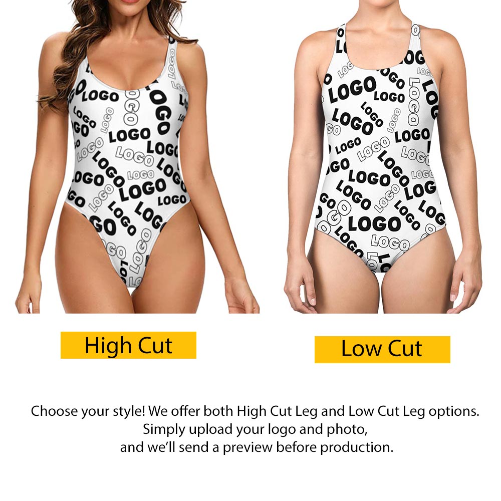 Full Custom Logo Swimsuit One Piece With Preview