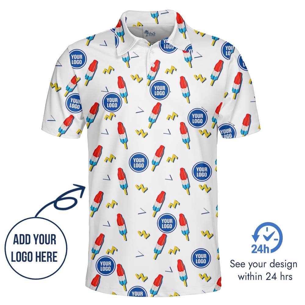 Festive 4th Of July Snack Polo Shirt With Custom Face