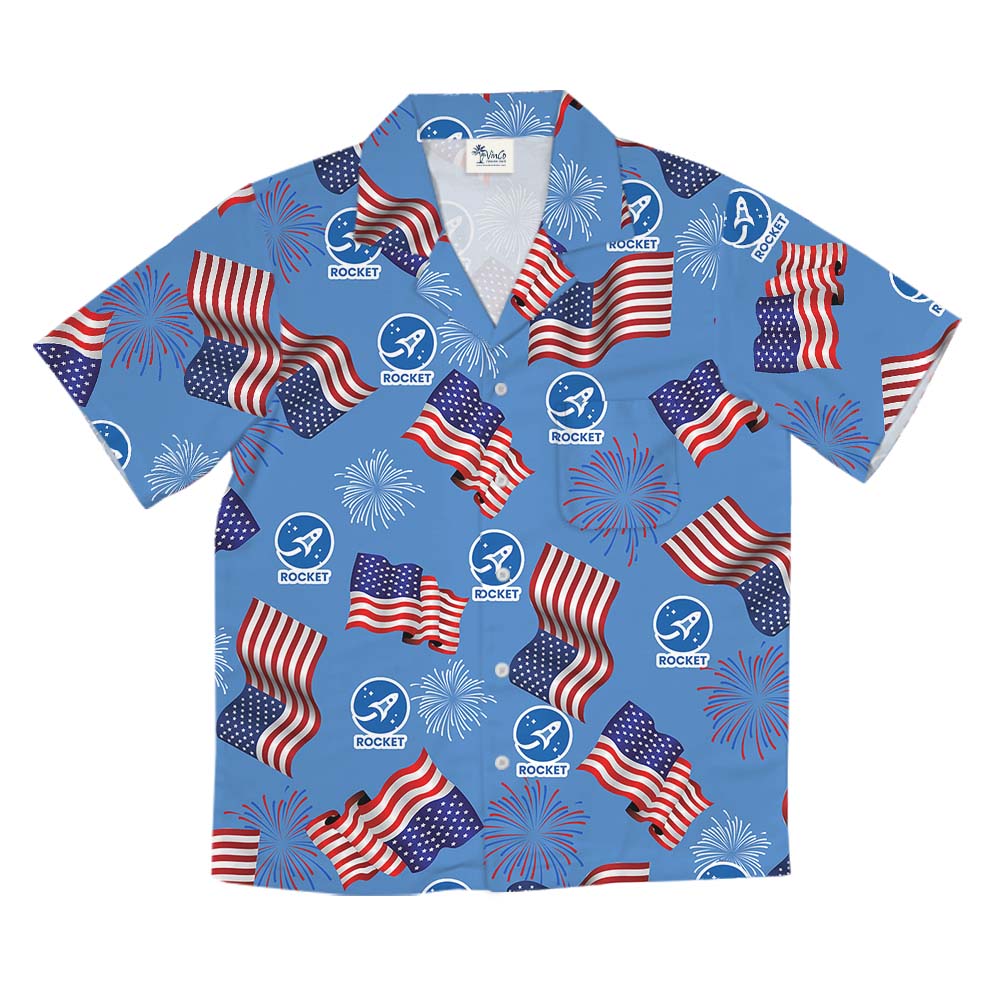 Patriotic Custom Photo Hawaiian Shirt With Preview