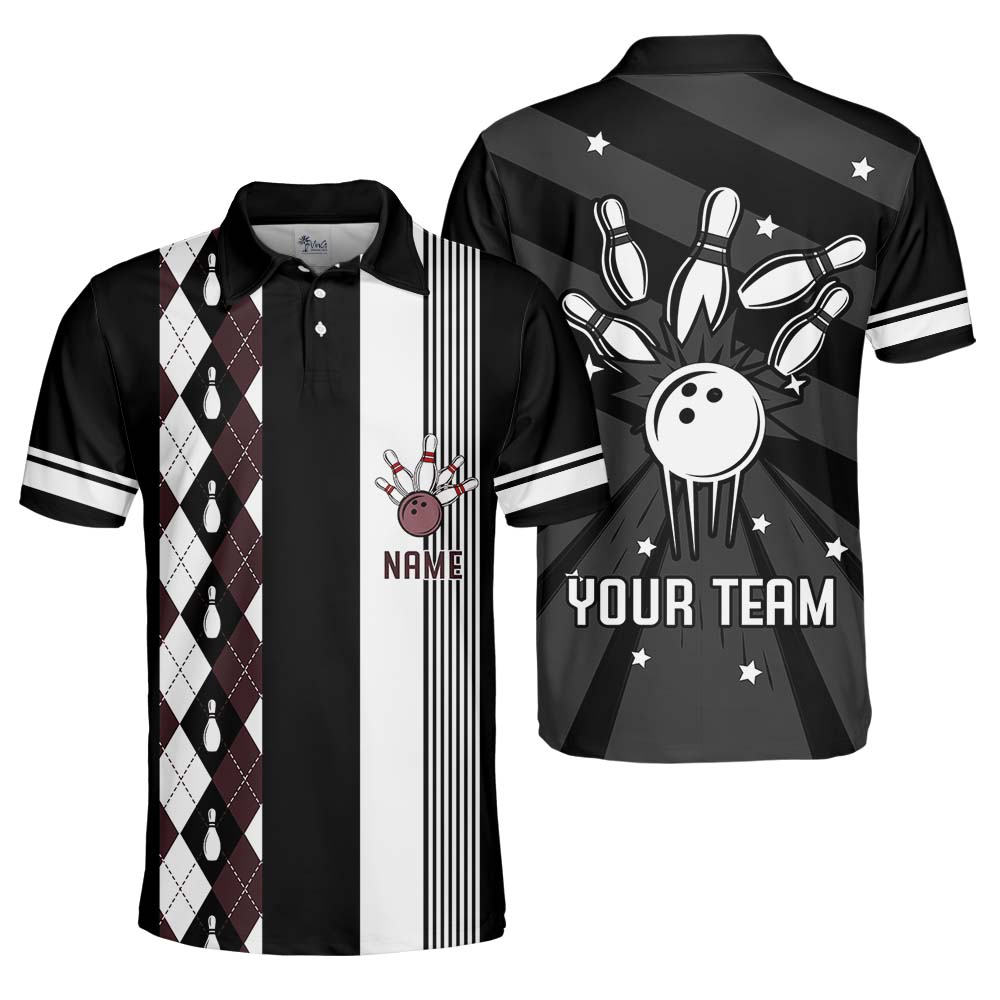Retro Personalized Bowling Polo Jersey Shirt With Name