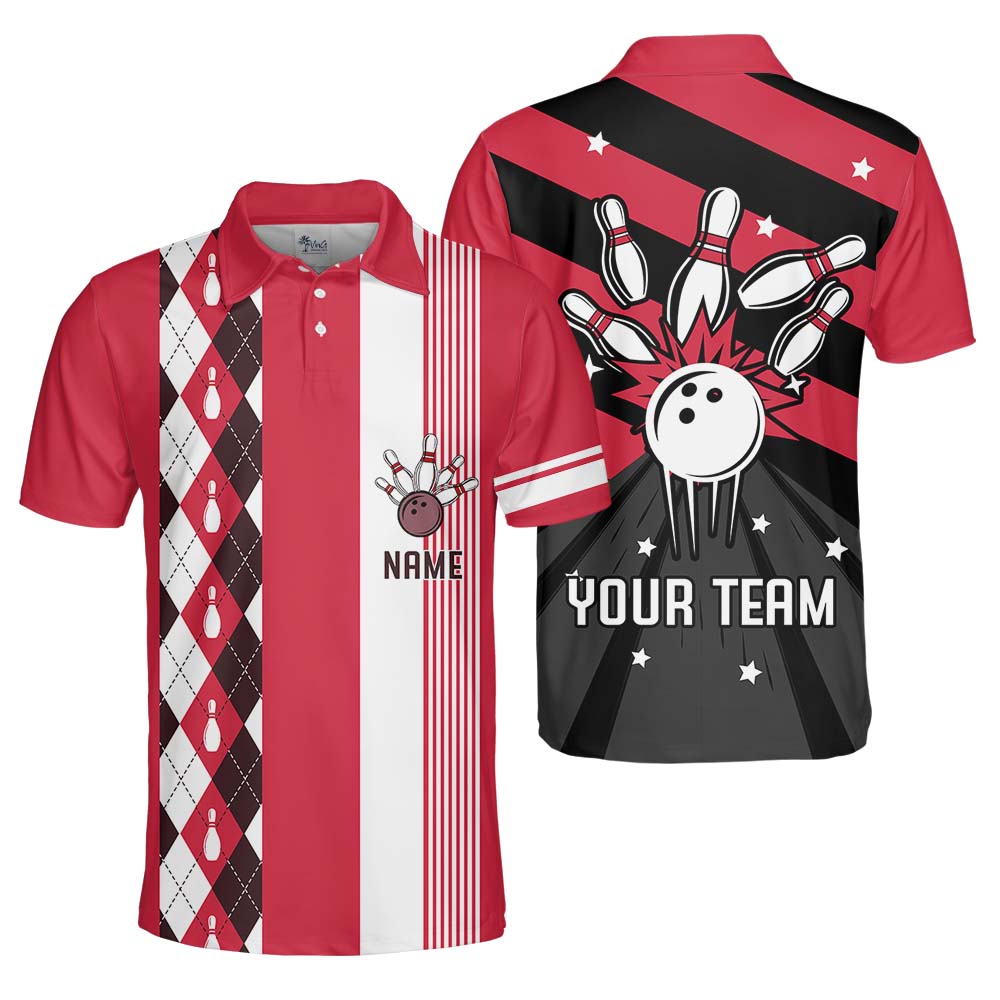 Retro Personalized Bowling Polo Jersey Shirt With Name