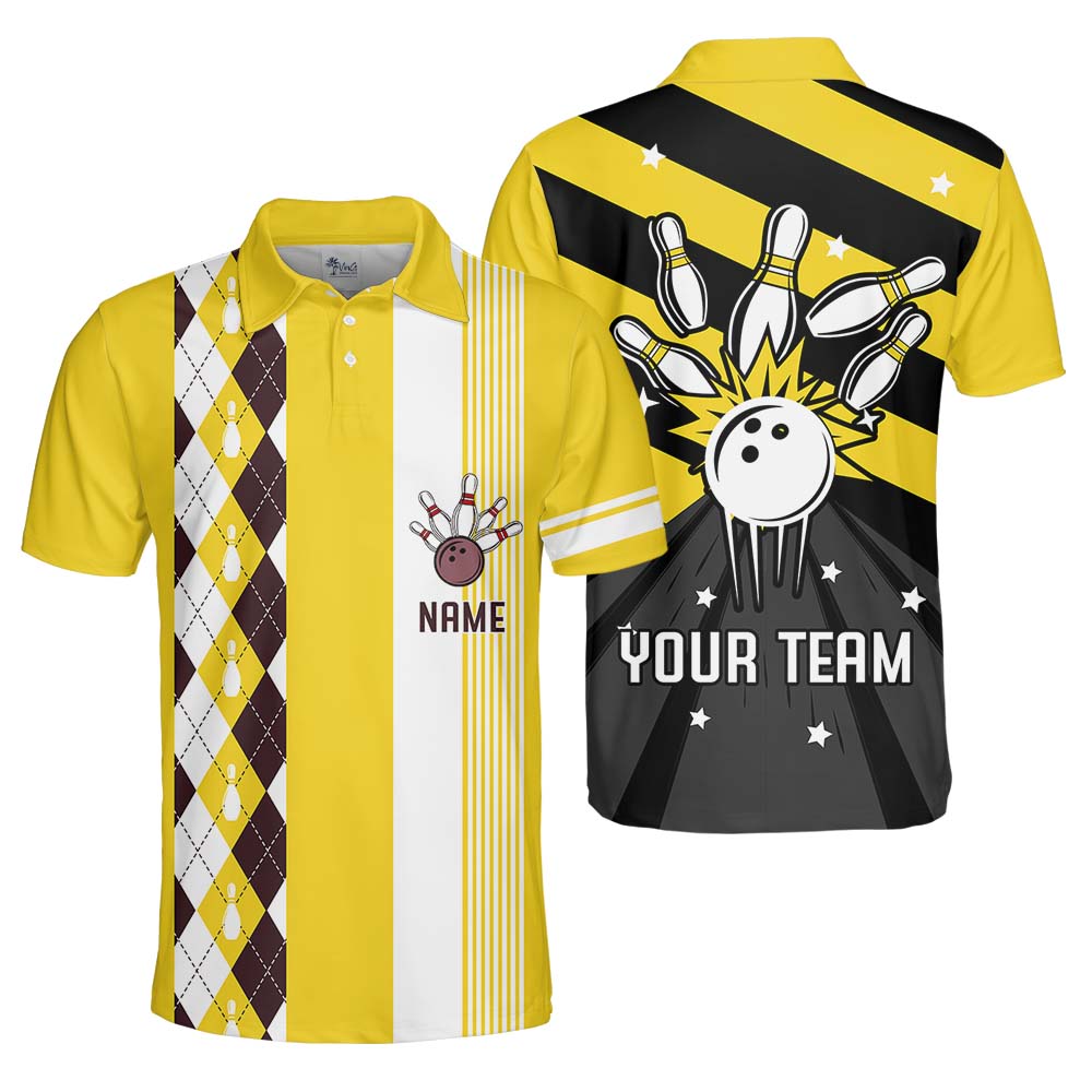 Retro Personalized Bowling Polo Jersey Shirt With Name