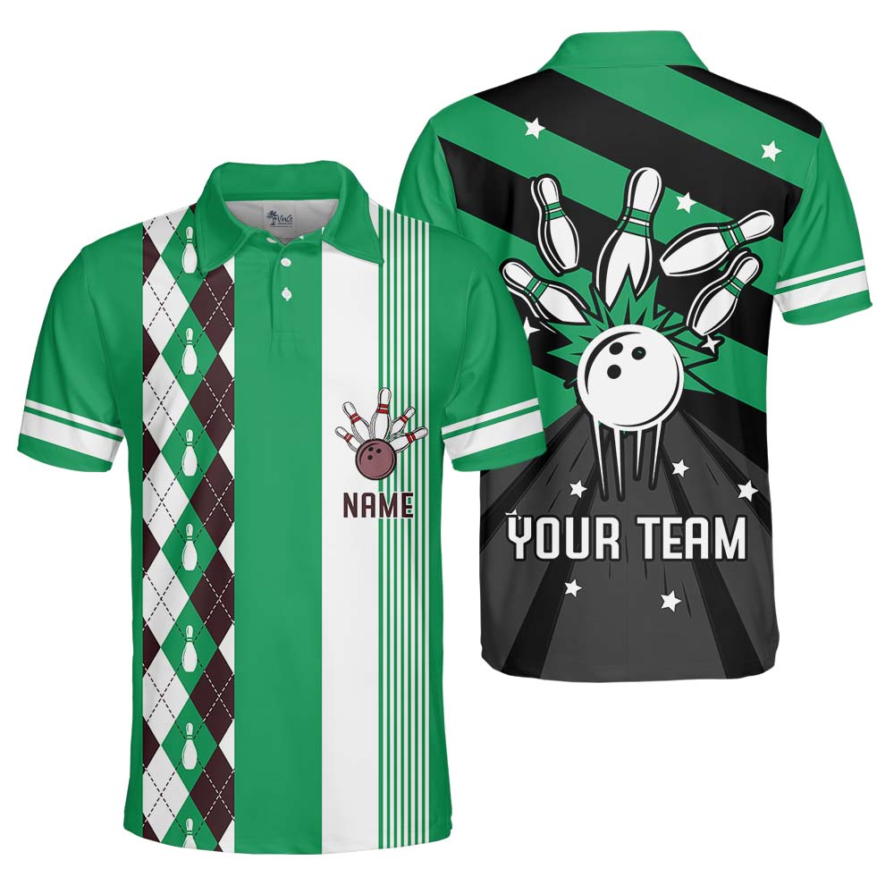 Retro Personalized Bowling Polo Jersey Shirt With Name