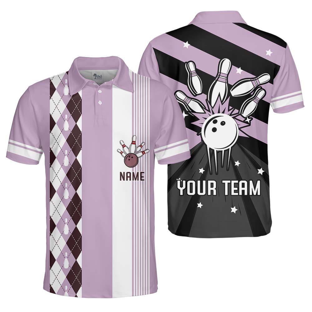 Retro Personalized Bowling Polo Jersey Shirt With Name
