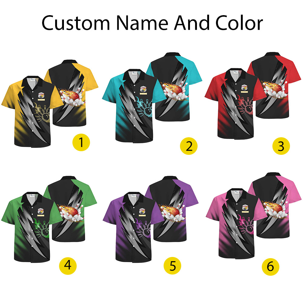 Personalized Bowling Hawaiian Shirt With Name And Color