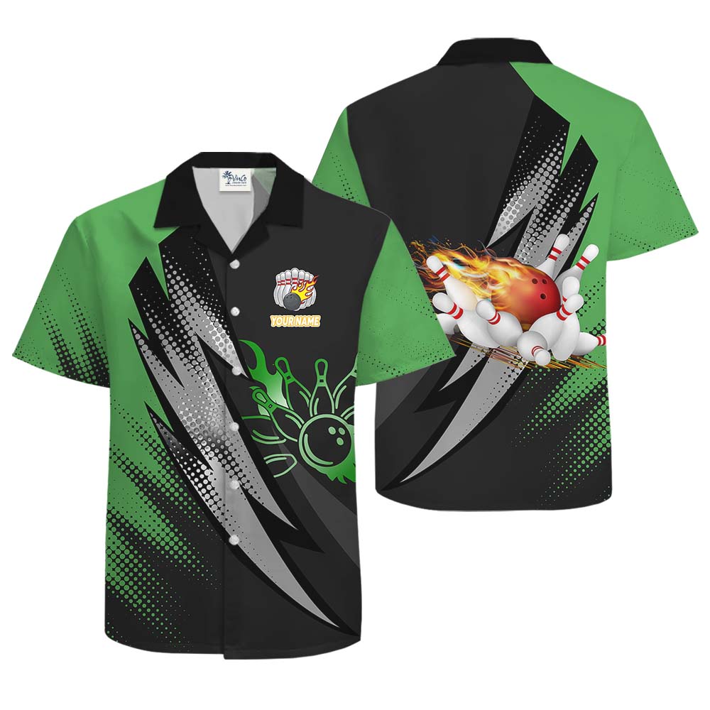 Personalized Bowling Hawaiian Shirt With Name And Color