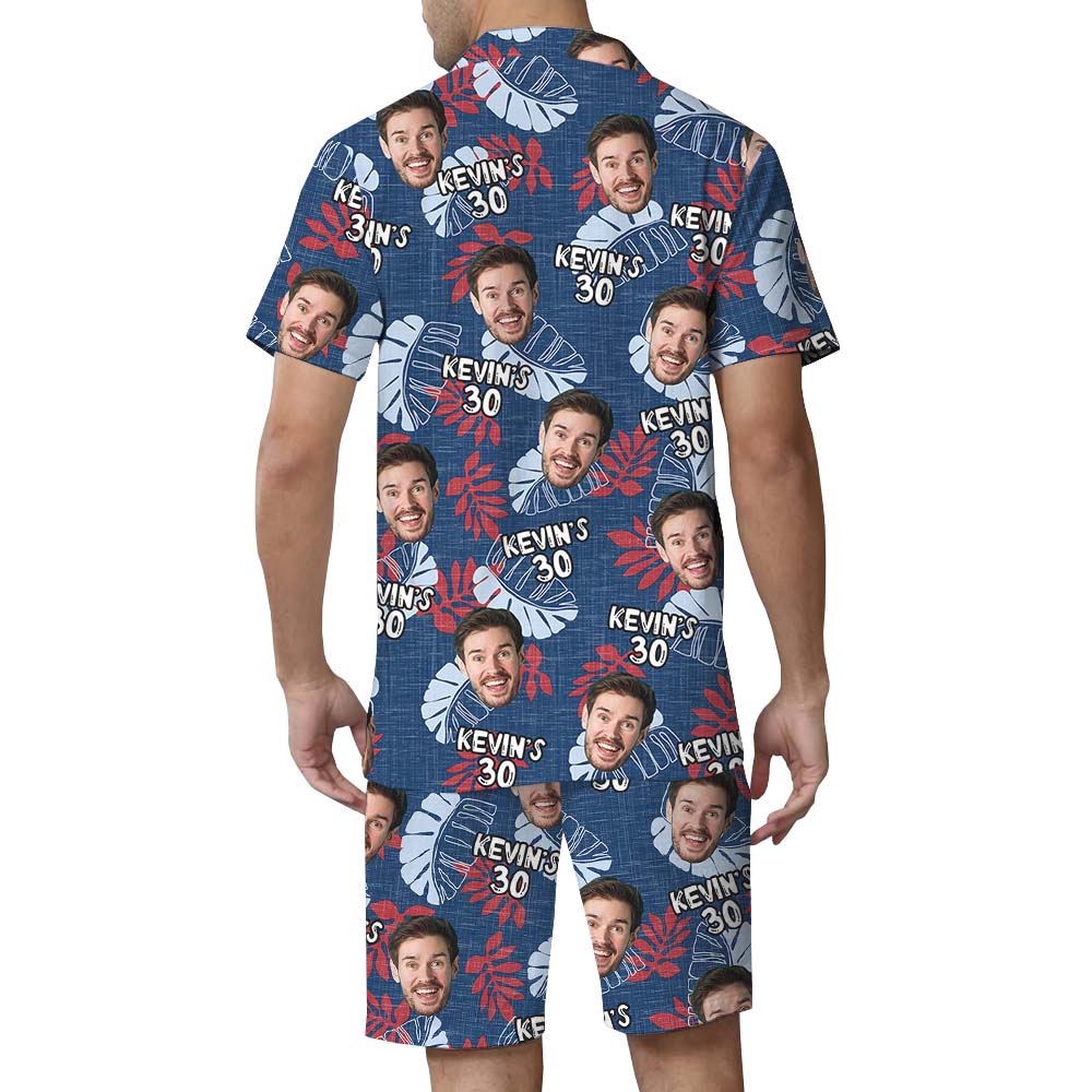Custom Face And Age Birthday Hawaiian Set
