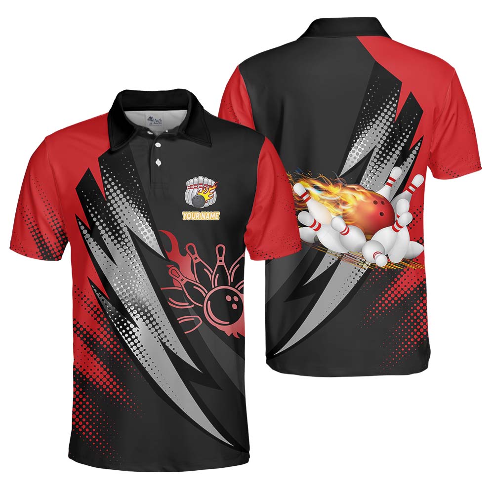 Personalized Name Color Bowling Polo Shirt
