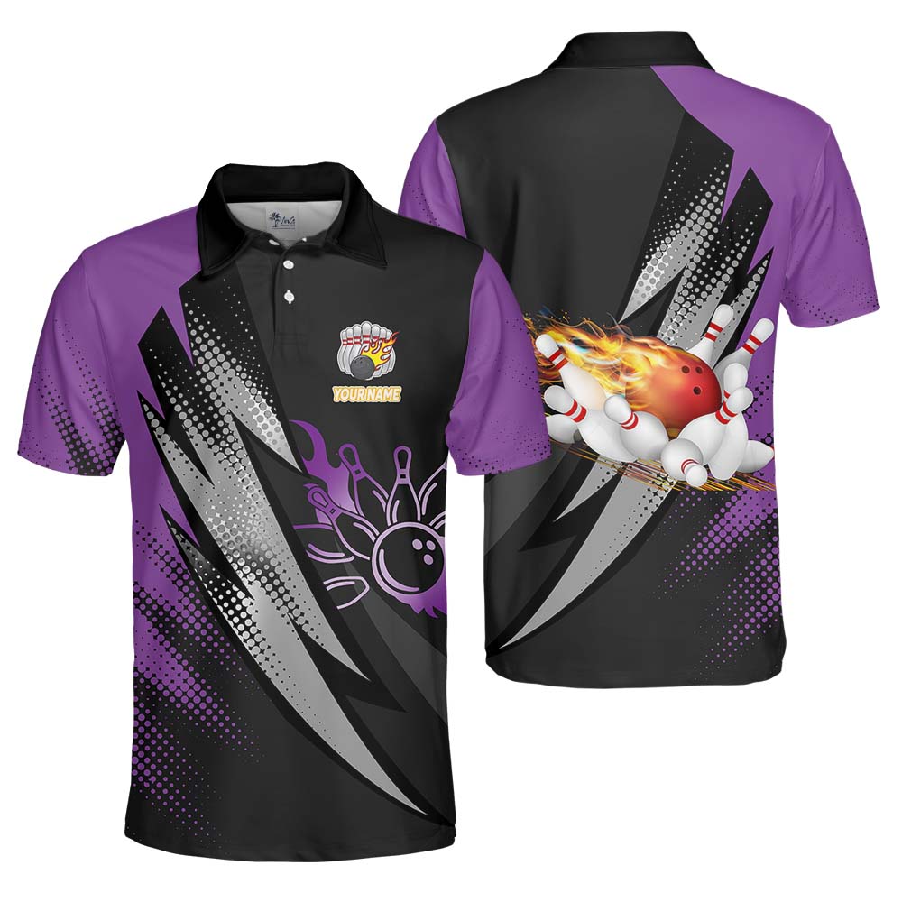 Personalized Name Color Bowling Polo Shirt