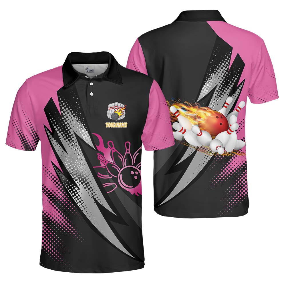 Personalized Name Color Bowling Polo Shirt