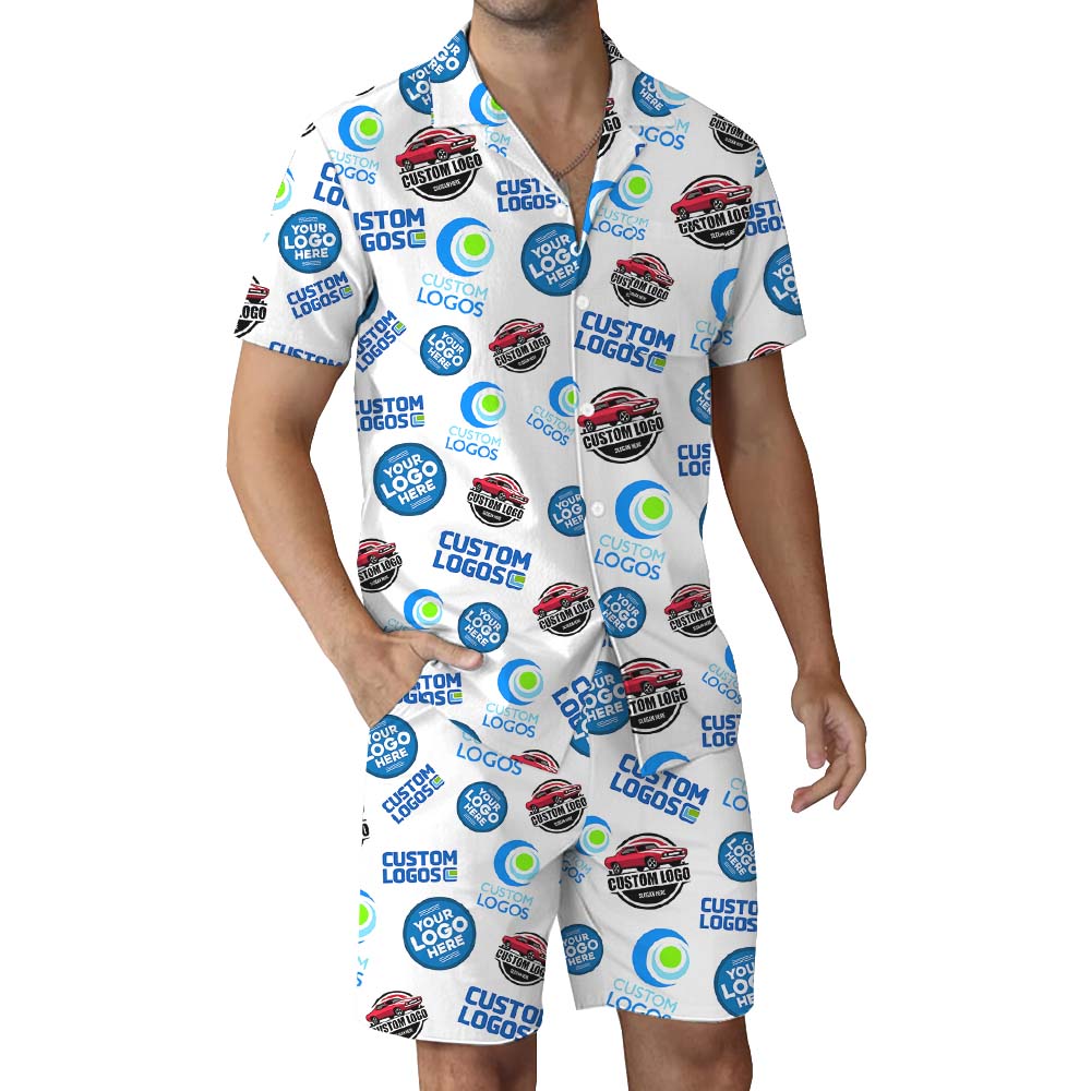 Custom Multiple Logo Hawaiian Set With Your Photo