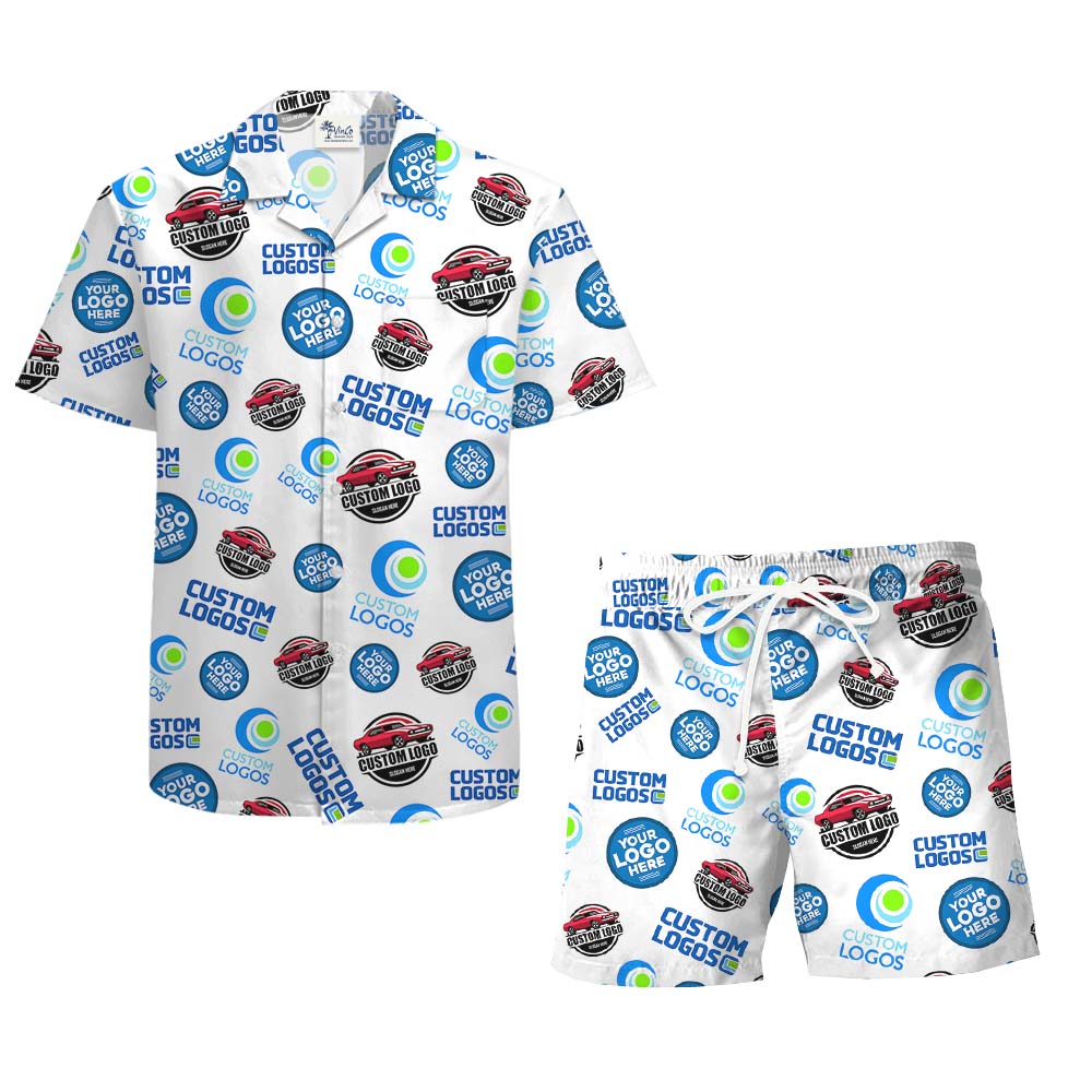 Custom Multiple Logo Hawaiian Set With Your Photo