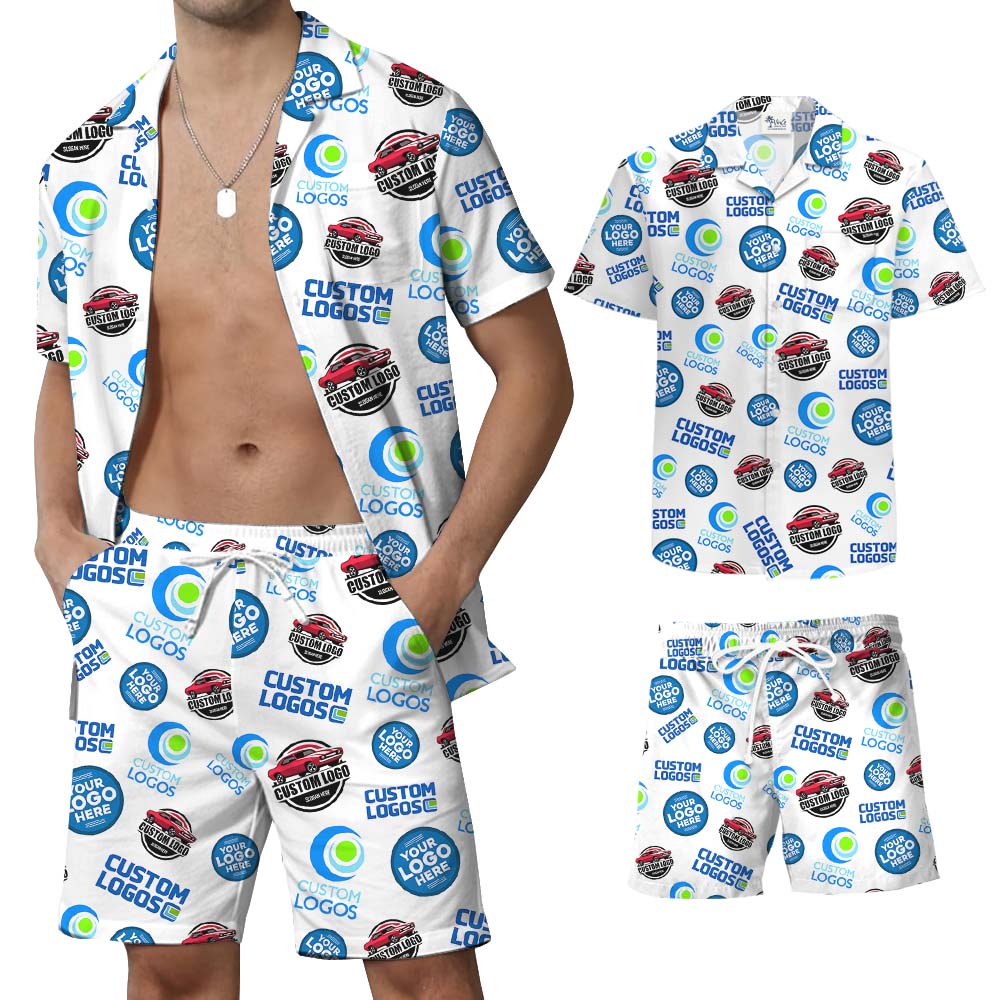 Custom Multiple Logo Hawaiian Set With Your Photo