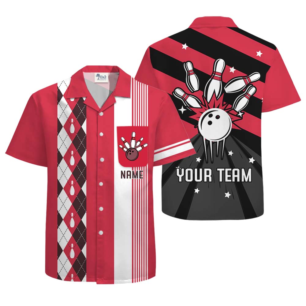 Personalized Name And Team Name Bowling Hawaiian Shirt
