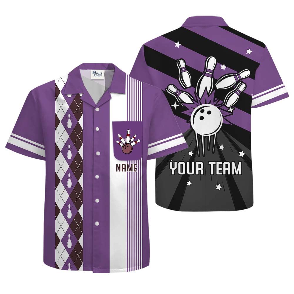 Personalized Name And Team Name Bowling Hawaiian Shirt
