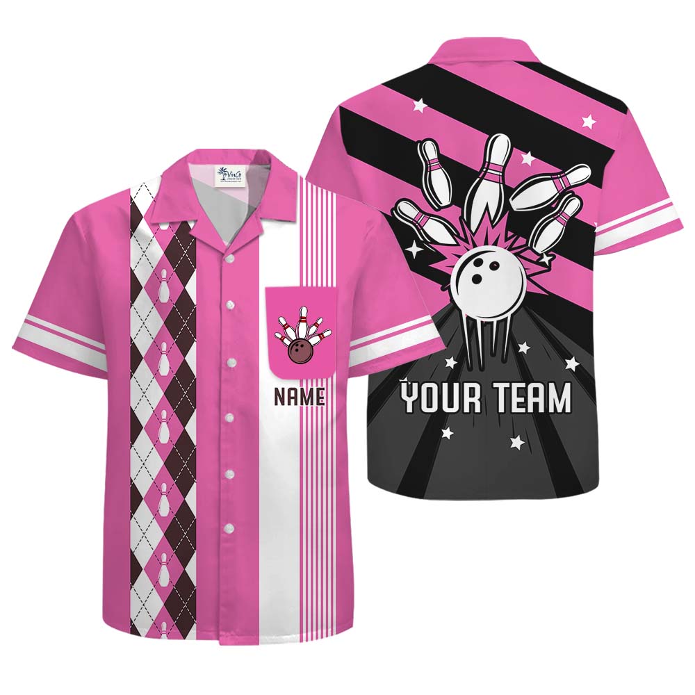 Personalized Name And Team Name Bowling Hawaiian Shirt