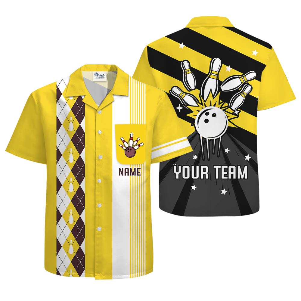 Personalized Name And Team Name Bowling Hawaiian Shirt