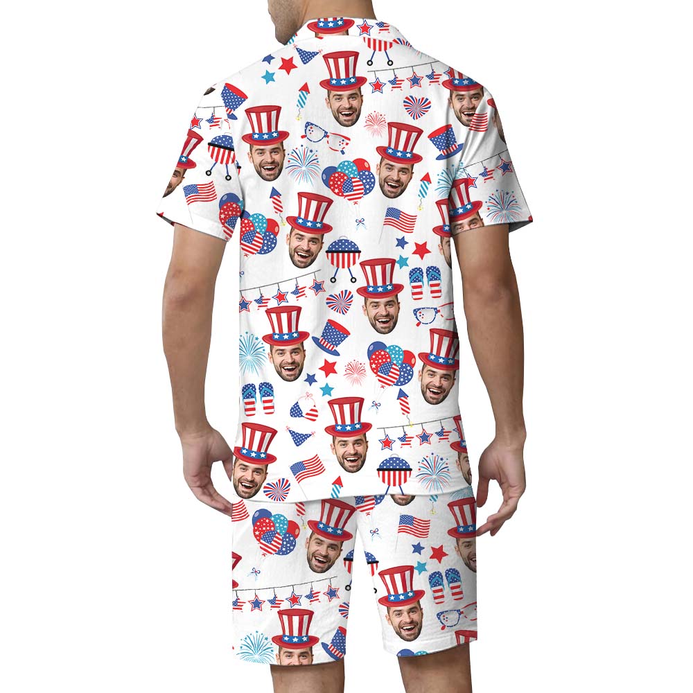 Custom Face Happy Independent Day Hawaiian Set
