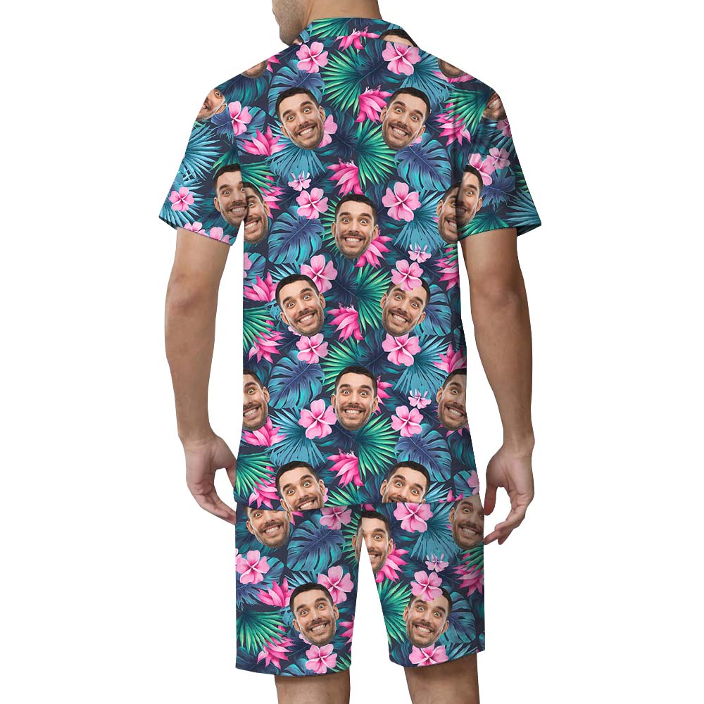 Funny Custom Face Tropical Hawaiian Set With Preview