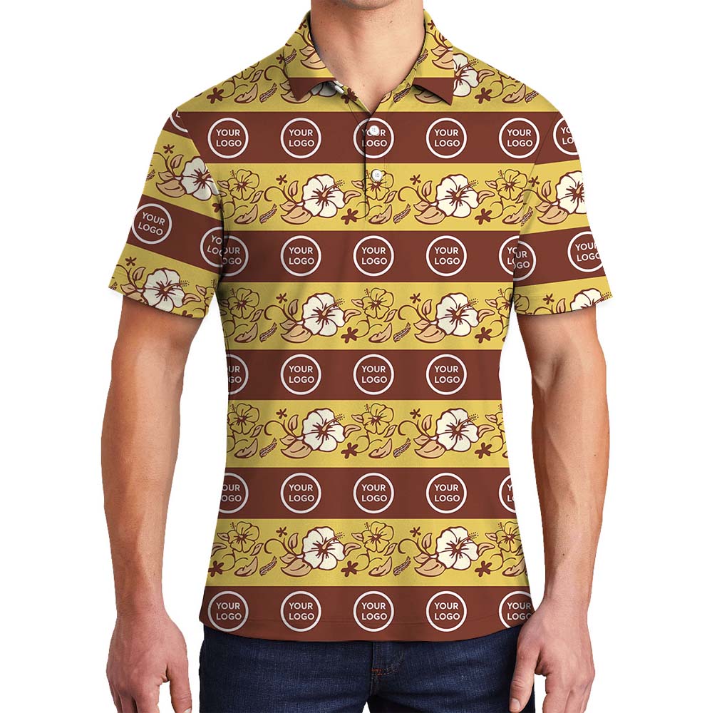 Personalized Logo Floral Polo Shirt With Preview - variant image 1