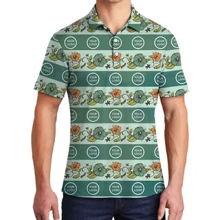 Custom Logo Or Face Green Collared Polos