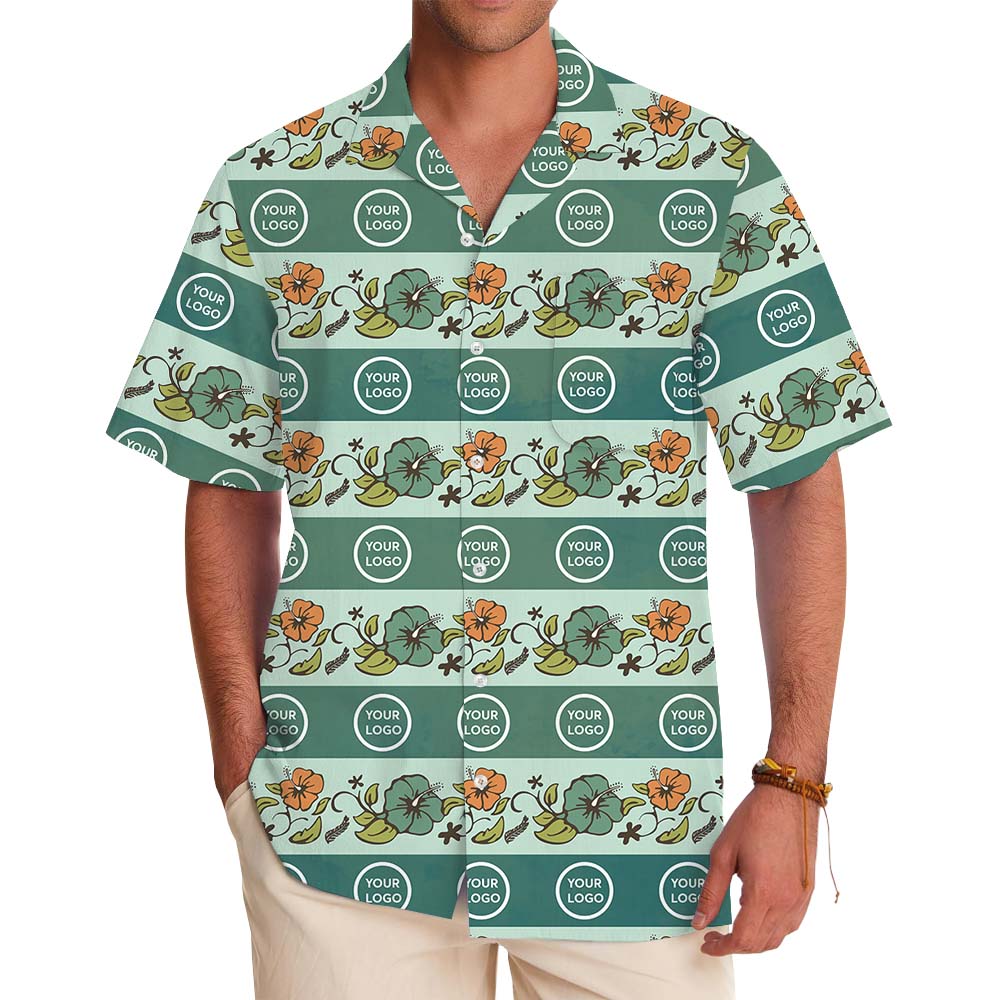 Floral Hawaiian Shirt With Personalized Logo And Preview - variant image 1