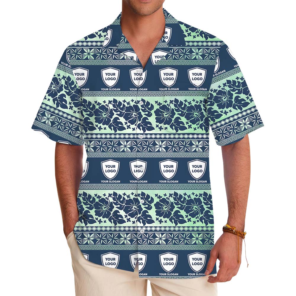 Vintage Custom Logo Hawaiian Shirt With Floral Print - variant image 1