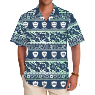 Vintage Custom Logo Hawaiian Shirt With Floral Print
