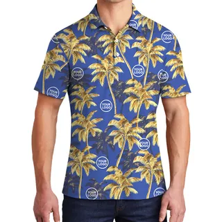 Custom Logo Palm Island Navy Polo Shirt For Men And Women