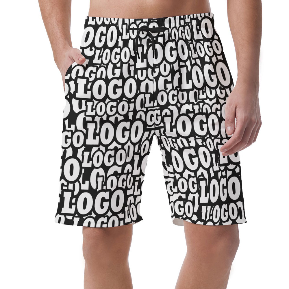 Custom Multiple Logos Hawaiian Beach Shorts - variant image 1