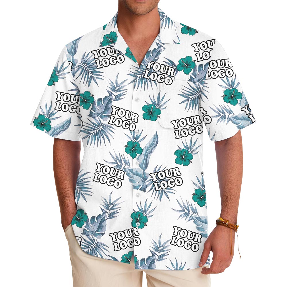 Custom Hibiscus White Hawaiian Shirt For Team - variant image 1