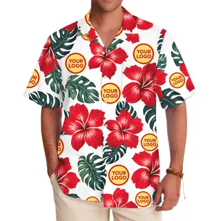 Tropical Floral Custom Branding Hawaiian Shirt