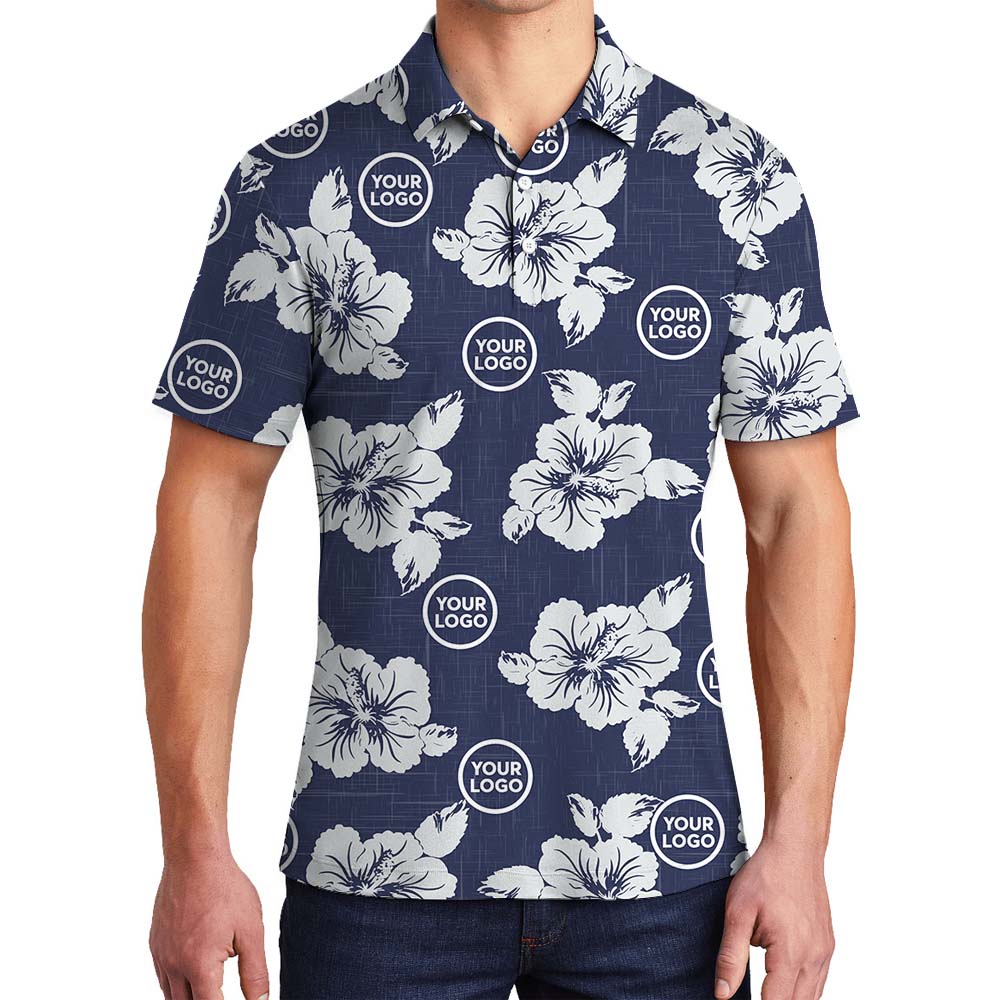 Men And Women Navy Polo Shirt With Custom Logo - variant image 1