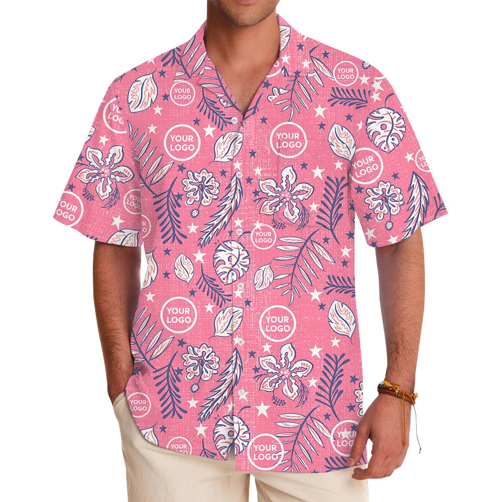 Vintage Vibes Pink Hawaiian Shirt With Custom Face - variant image 1