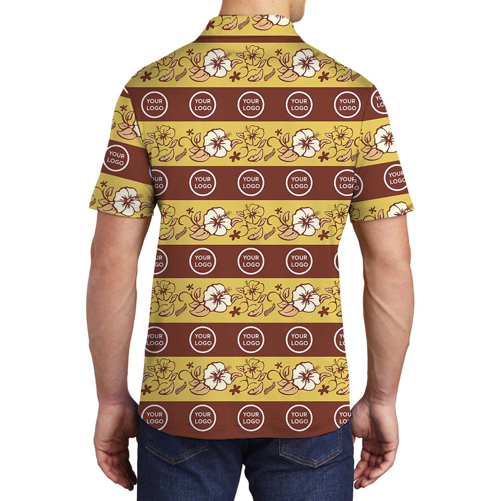 Personalized Logo Floral Polo Shirt With Preview
