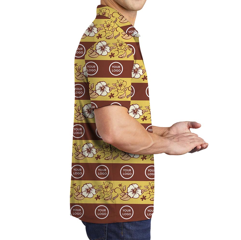 Personalized Logo Floral Polo Shirt With Preview