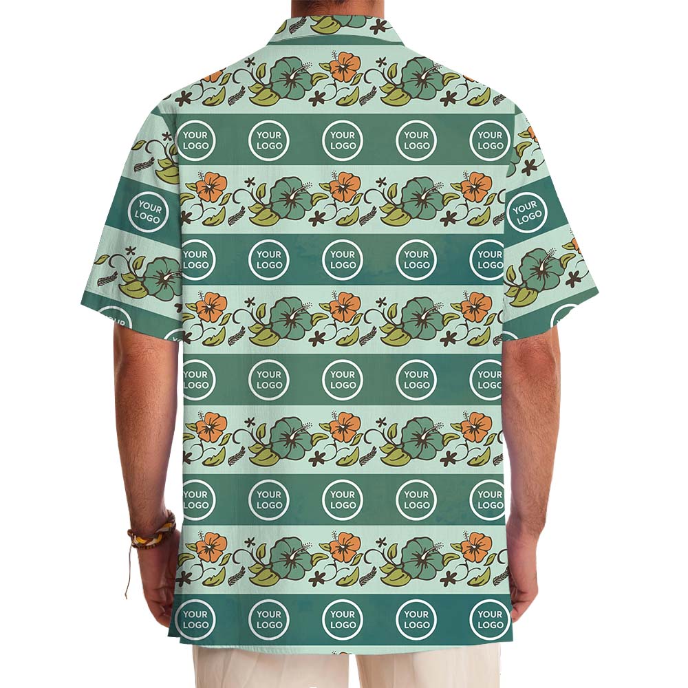 Floral Hawaiian Shirt With Personalized Logo And Preview