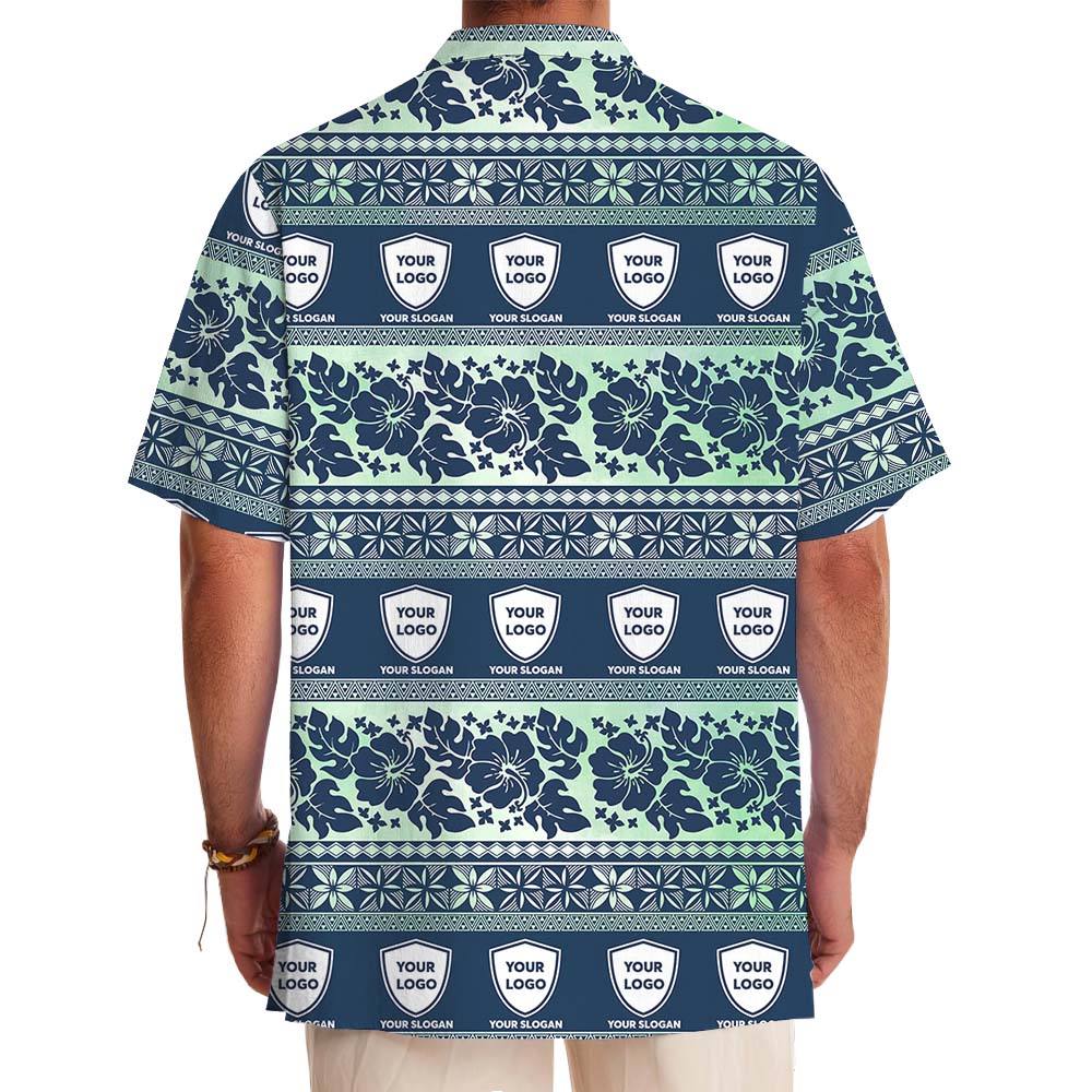Vintage Custom Logo Hawaiian Shirt With Floral Print