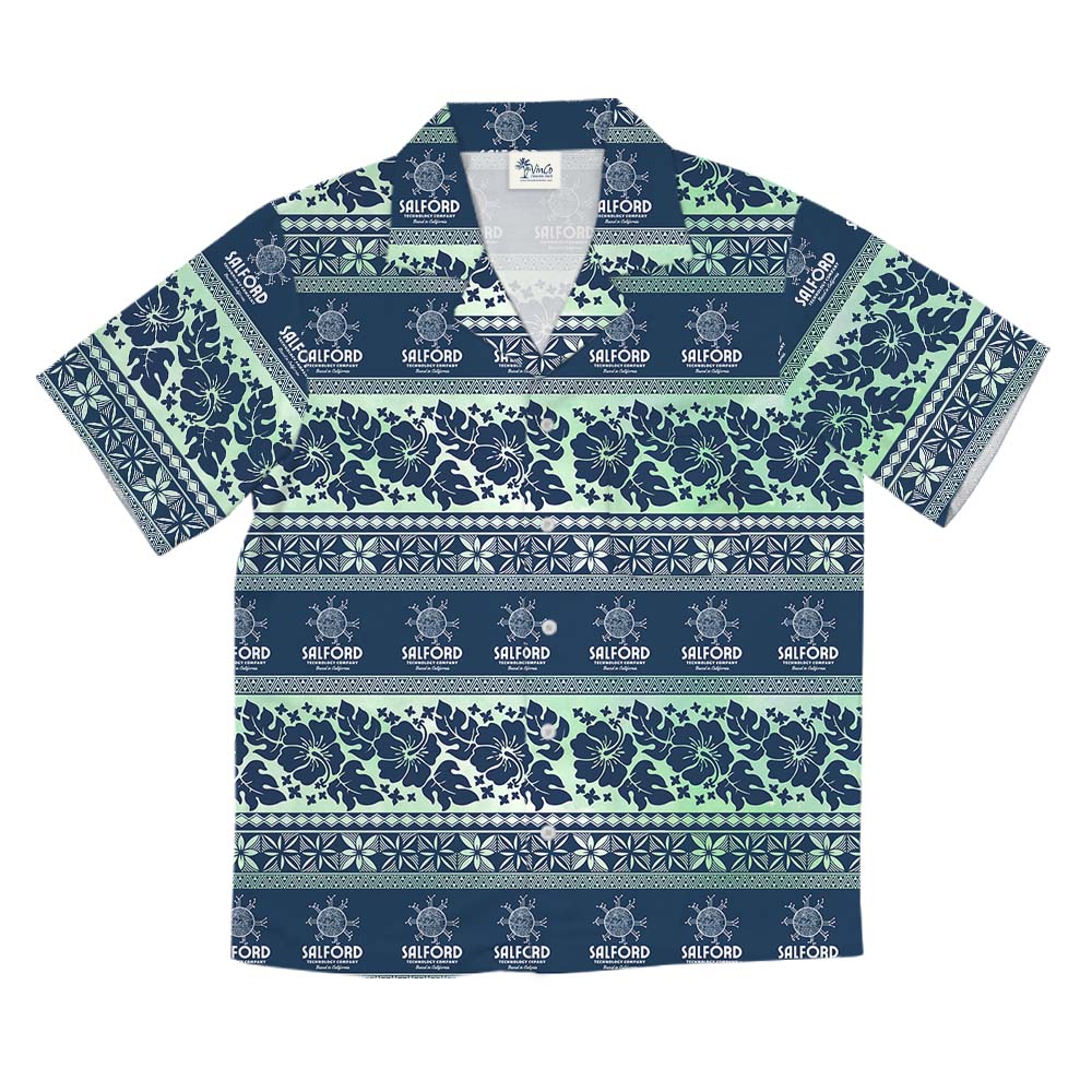 Vintage Custom Logo Hawaiian Shirt With Floral Print