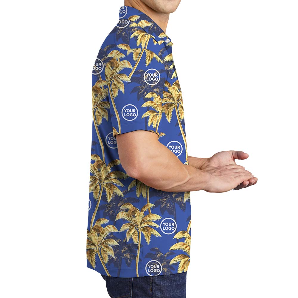 Custom Logo Palm Island Navy Polo Shirt For Men And Women