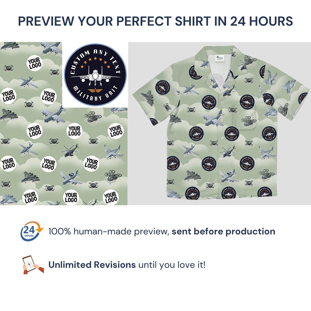 Personalized Team Logo Air Force Hawaiian Shirt