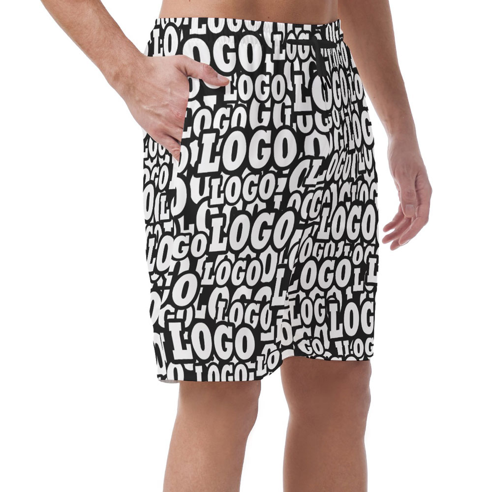 Custom Multiple Logos Hawaiian Beach Shorts
