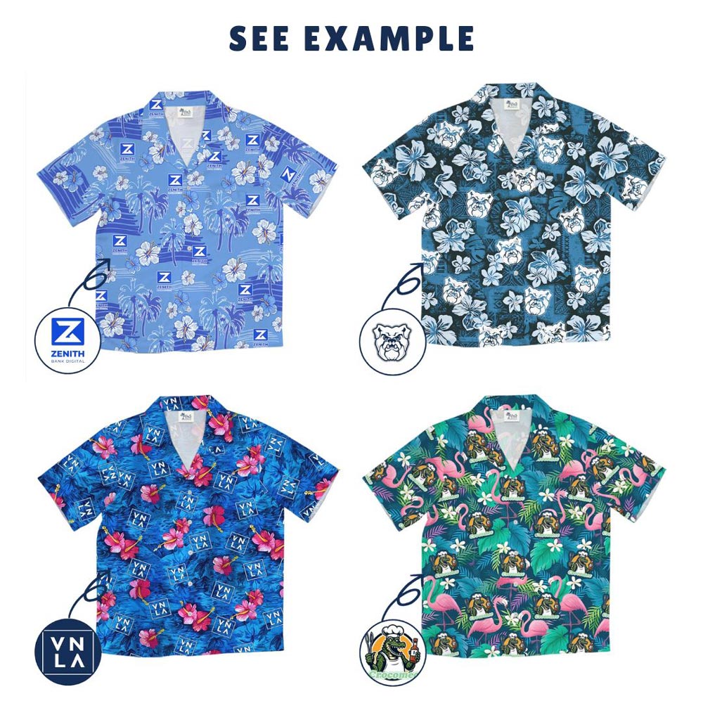 Fully Custom Logo Hawaiian Shirt With Preview