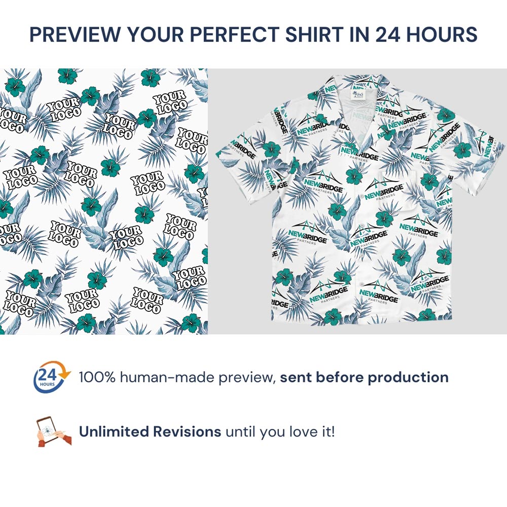 Custom Hibiscus White Hawaiian Shirt For Team