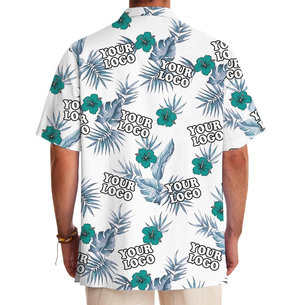 Custom Hibiscus White Hawaiian Shirt For Team