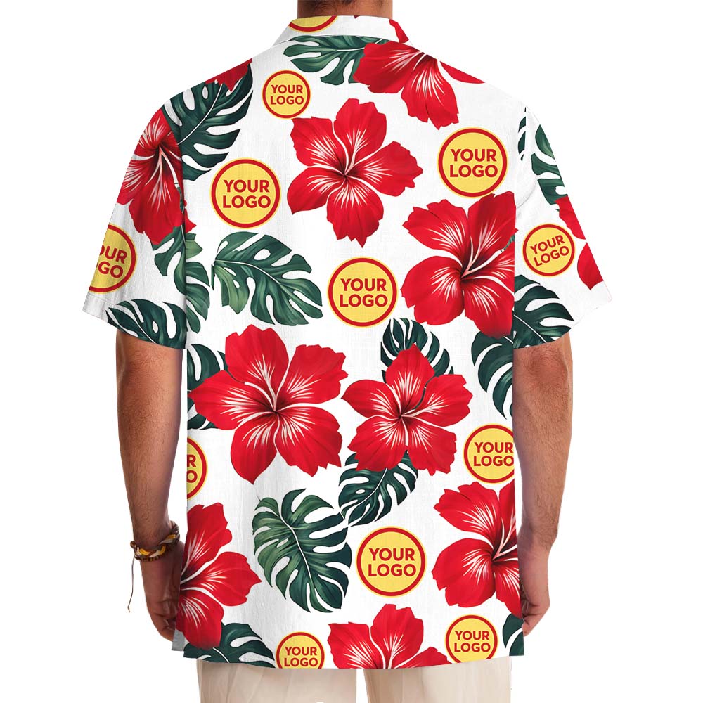 Tropical Floral Custom Branding Hawaiian Shirt