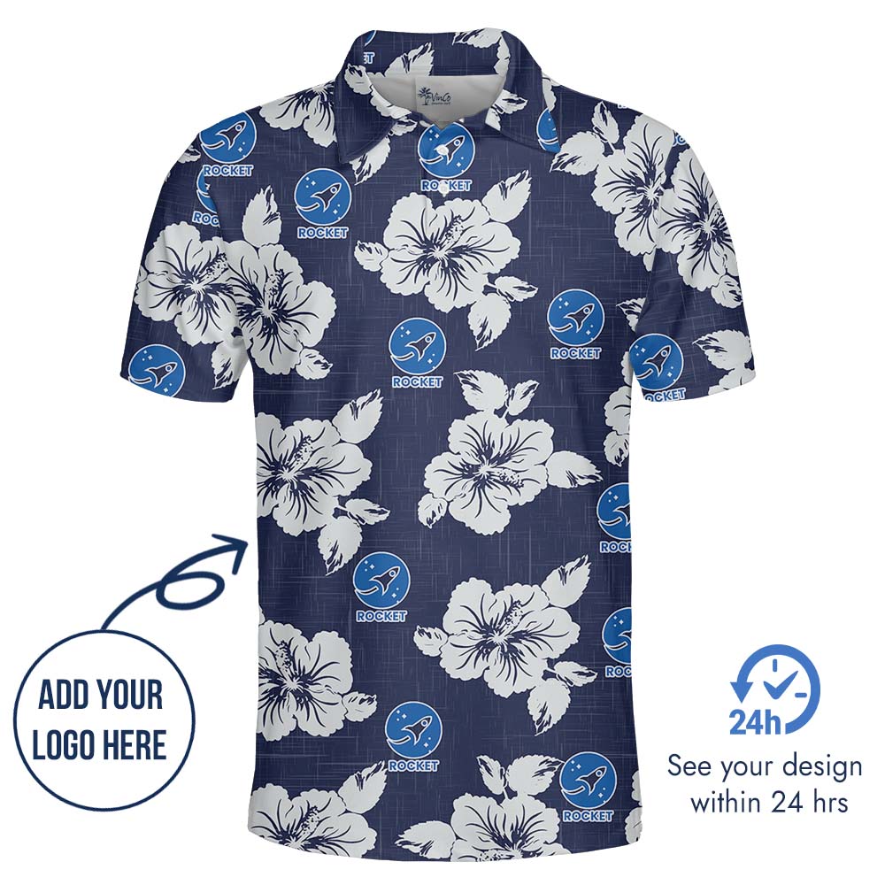 Men And Women Navy Polo Shirt With Custom Logo